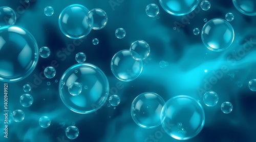 Aqua Bubblescape: An Ethereal Realm of Floating Spheres