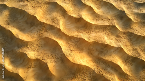 Golden sand dunes under a warm sunset sky