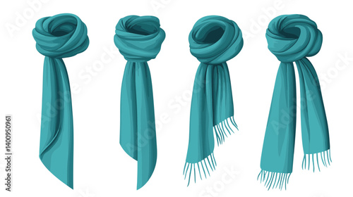 Teal Scarves: Four Variations of a Soft Winter Accessory