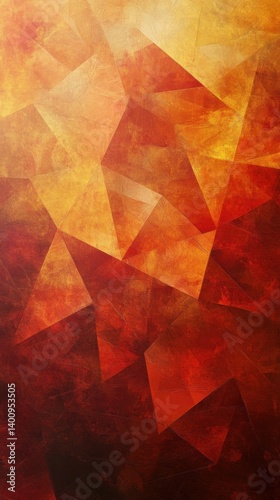 Red and Orange Geometric Gradient Background with Vibrant Abstract Triangles - Premium Quality Modern Artistic Wallpaper