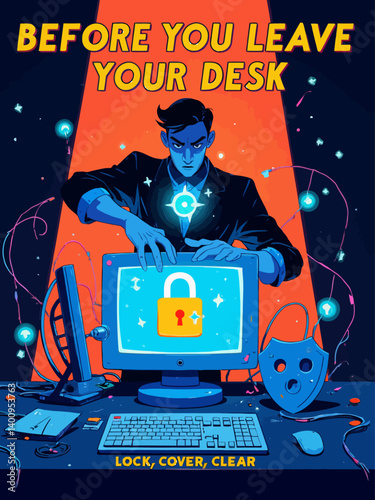  IT poster for the slogan Before You Leave Your Desk