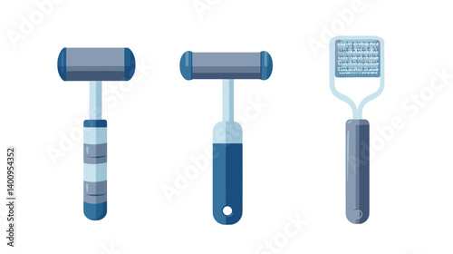 Three Blue Medical Examination Tools Illustration