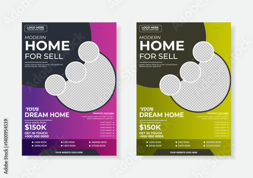 Real estate flyer design template, Real Estate Home Sale Flyer, creative home for sale flyer, color a4 print ready flyer	