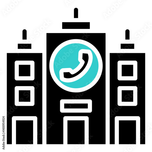 Office Phone Icon Customer Support and Service Glyph Dual Tone Design Vector Concept