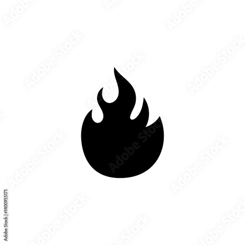 Fire icon isolated on white background.