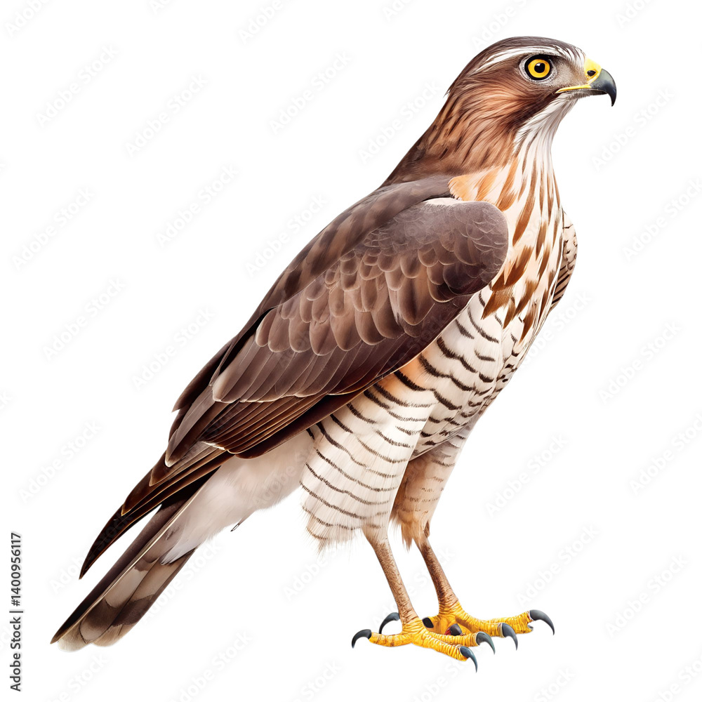 Coopers hawk bird isolated on transparent background Generative Ai. Coopers hawk bird isolated on transparent background Generative Ai.