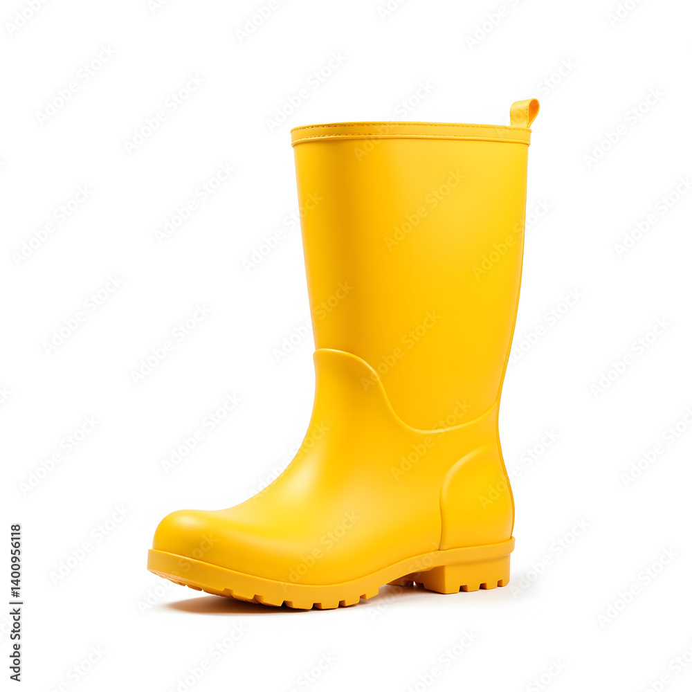 Yellow rubber boot in studio lighting Yellow rubber boot in studio lighting