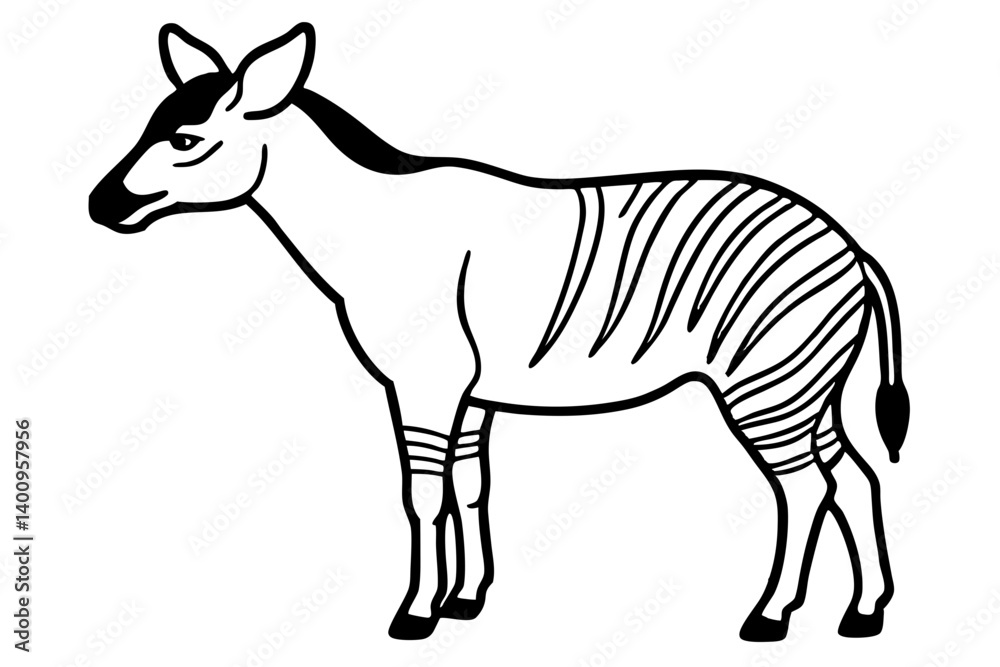 Fototapeta premium Okapi Outline