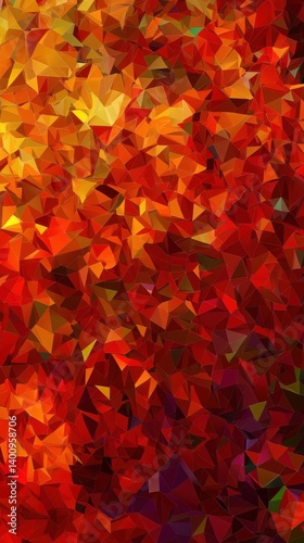 Vibrant Abstract Art Featuring Geometric Shapes and Bold Red Tones in a Modern Digital Artwork