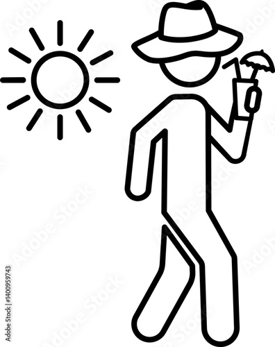 Tourist With Camera Vector Icon Stock Illustration