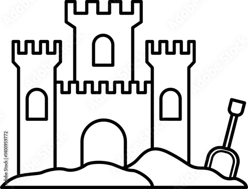 Sandcastle Vector Icon Stock Illustration