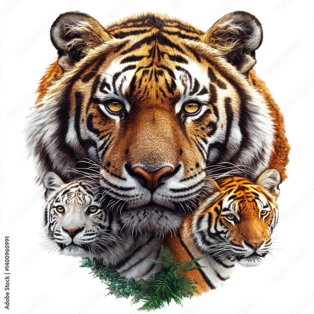 Fototapeta premium tiger on a white background
