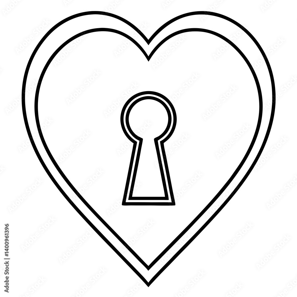 Romantic Keyhole Icon Design Romantic Keyhole Icon Design