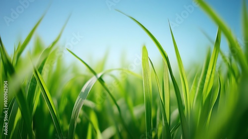 Vibrant Green Grass Blades