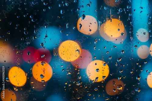 Rainy Night City Lights photo