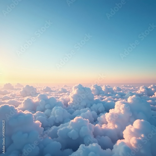 Clouds drifting across an endless sky with soft blue hues, clouds, ethereal