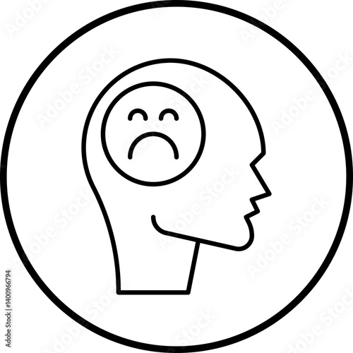 Melancholia icon single vector illustration