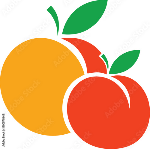 Orange Fruits logo design vector art and illustration