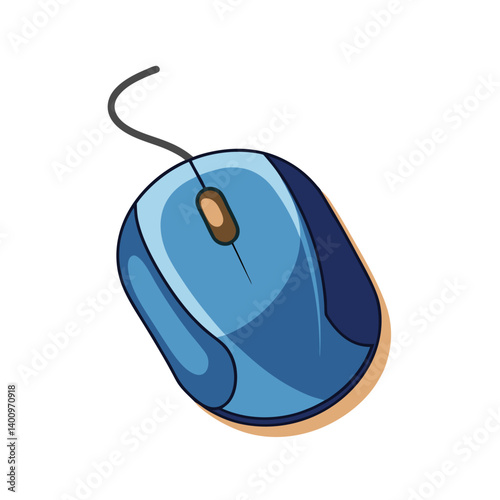 Computer mouse vector illustration, computer command element on white background