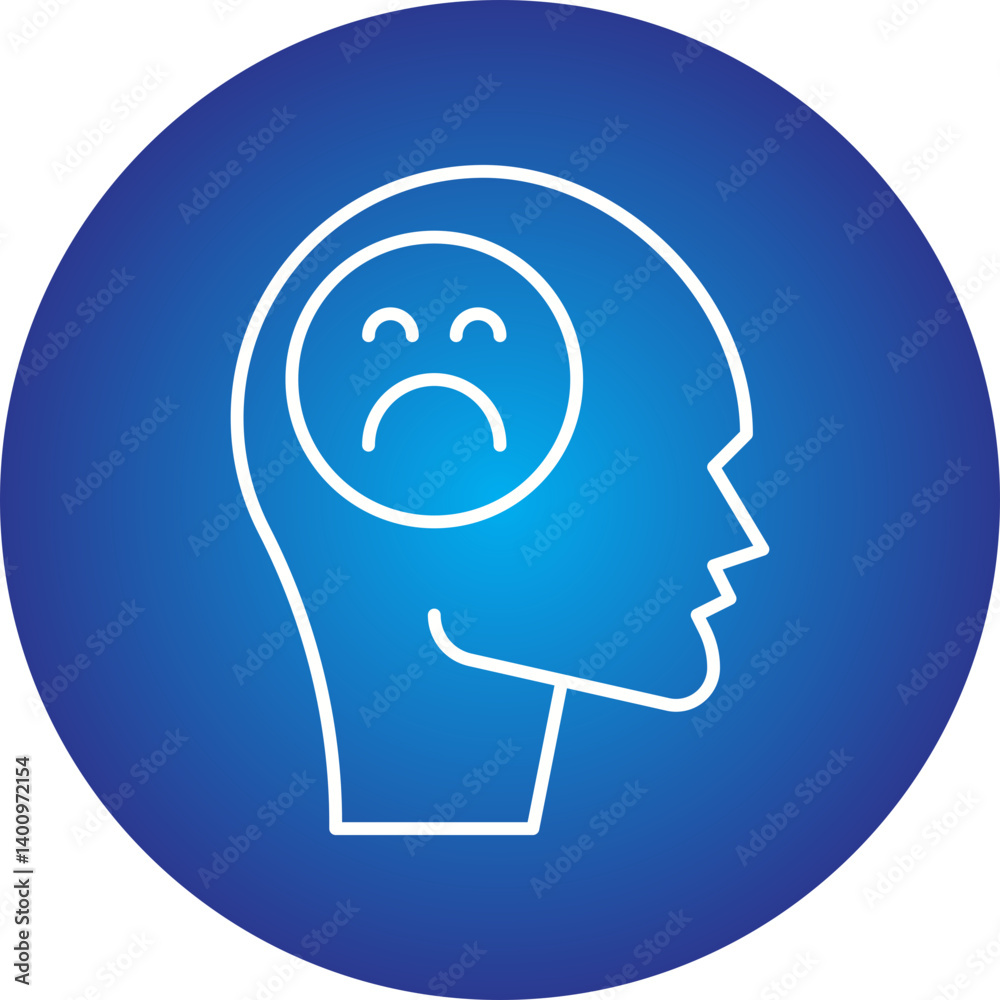 Melancholia icon single vector illustration Melancholia icon single vector illustration