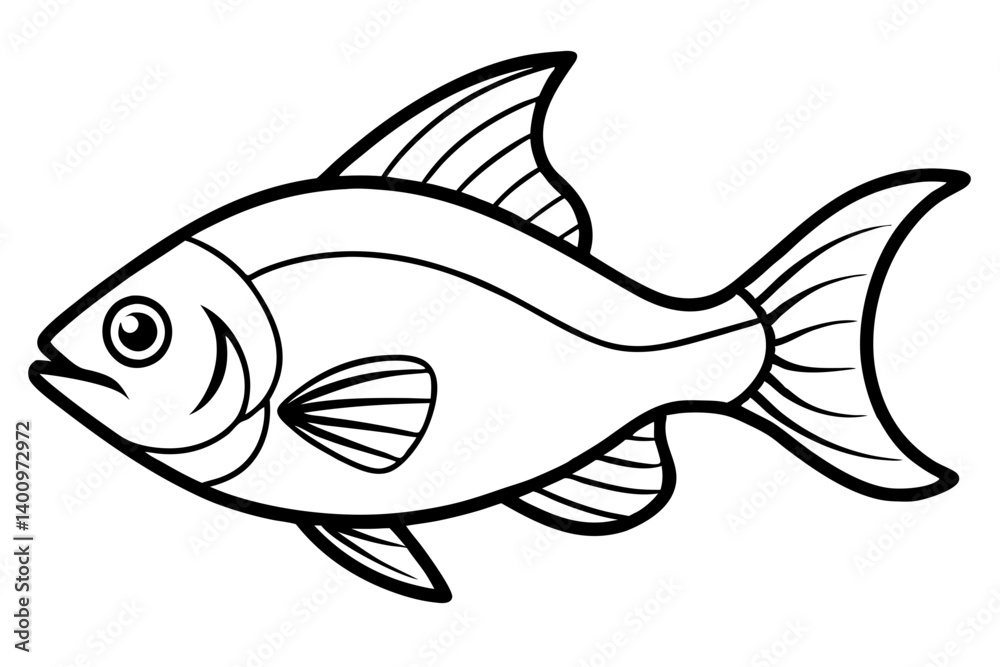 Fototapeta premium Piranha Outline Vector