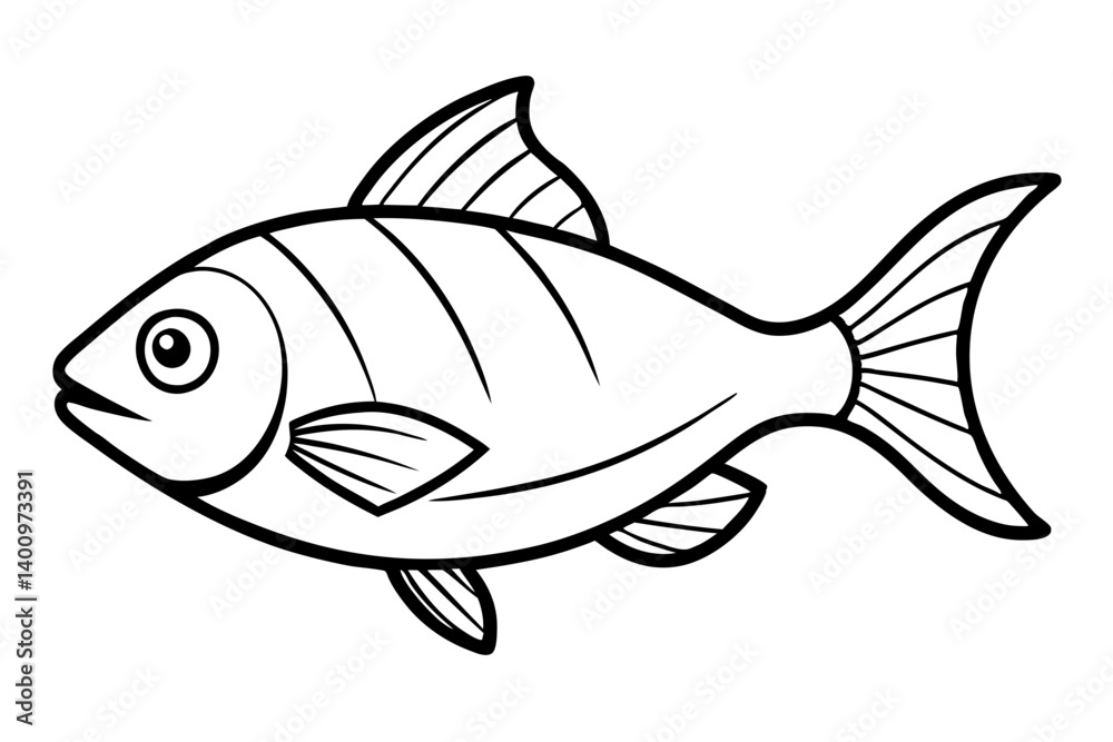 Fototapeta premium Piranha Outline Vector