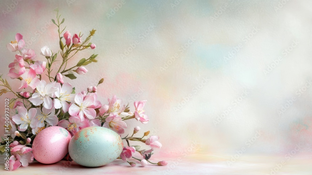easter eggs festive decorations. Delightful Easter Eggs with Soft Floral Accents and Spring Pastel Hues Artistic Composition. easter eggs festive decorations. Delightful Easter Eggs with Soft Floral Accents and Spring Pastel Hues Artistic Composition.
