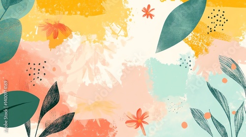 Abstract Floral Watercolor Background