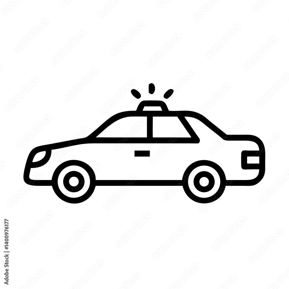 Police Car Icon for Law Enforcement and Security Themes Police Car Icon for Law Enforcement and Security Themes