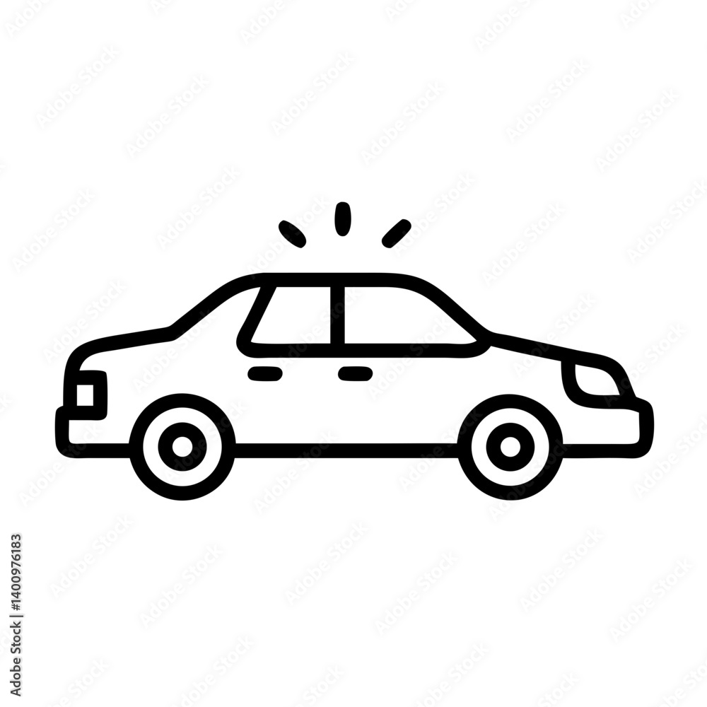 Police Car Icon for Law Enforcement and Security Themes Police Car Icon for Law Enforcement and Security Themes