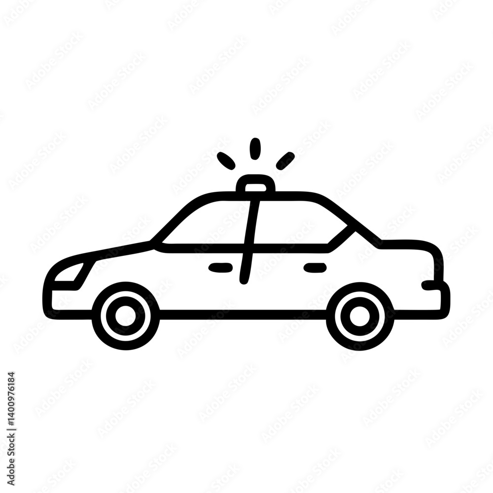 Police Car Icon for Law Enforcement and Security Themes Police Car Icon for Law Enforcement and Security Themes