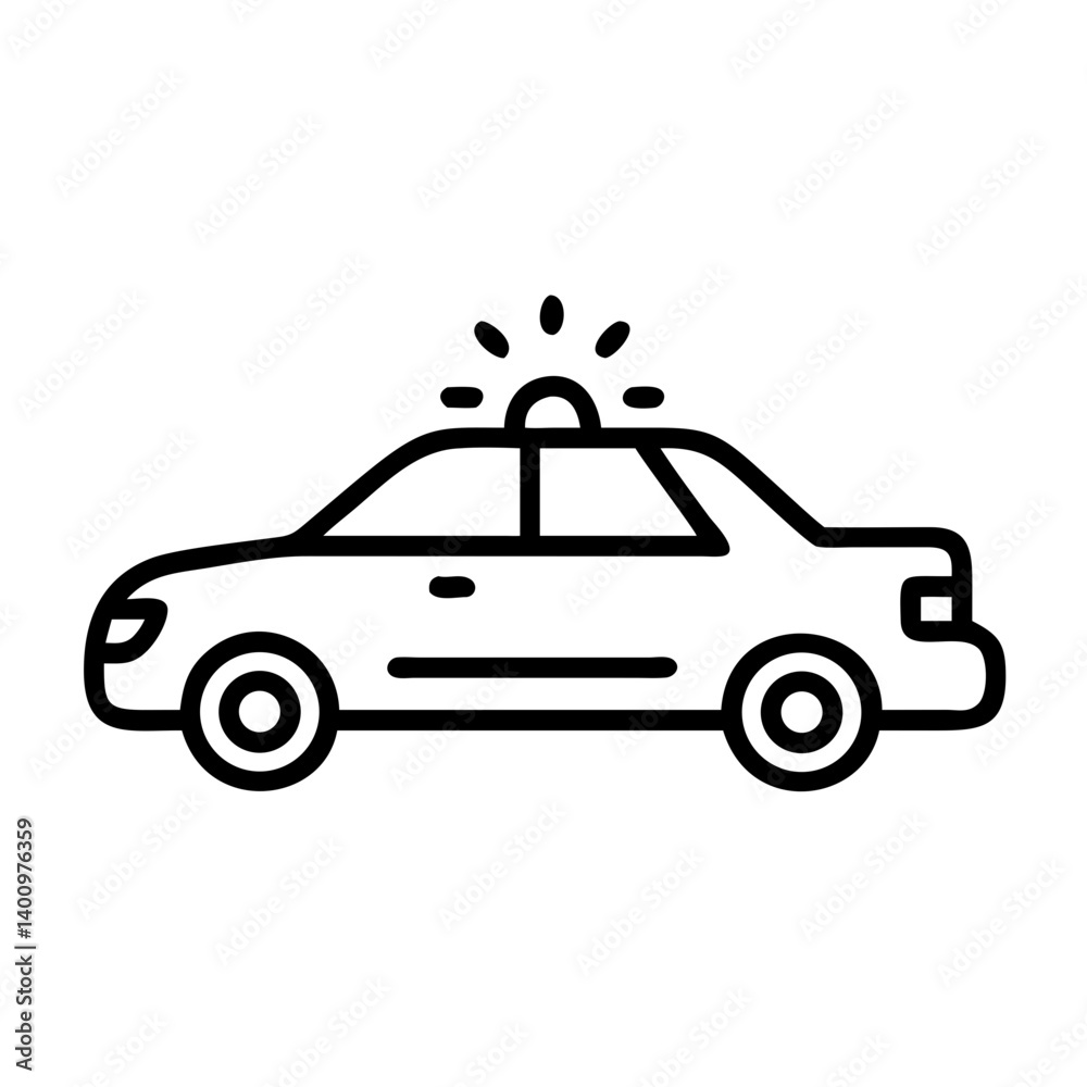 Police Car Icon for Law Enforcement and Security Themes Police Car Icon for Law Enforcement and Security Themes