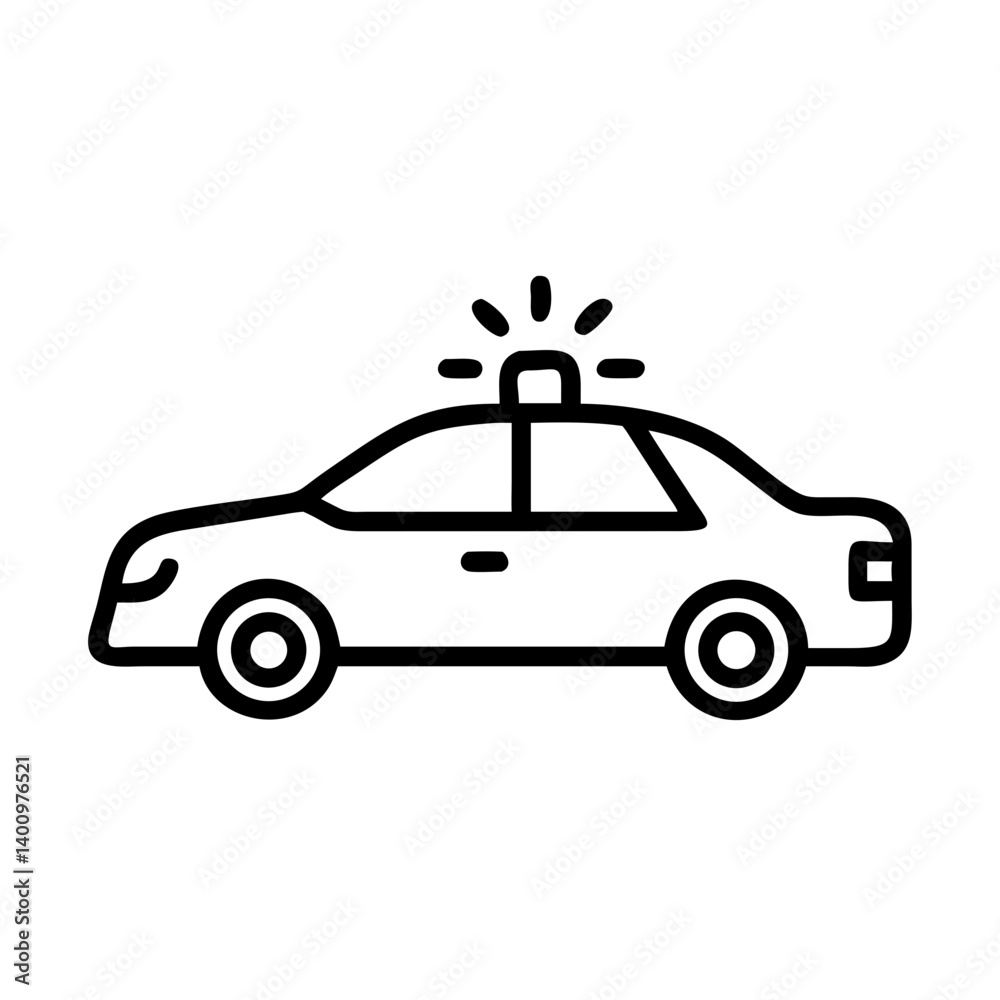 Police Car Icon for Law Enforcement and Security Themes Police Car Icon for Law Enforcement and Security Themes