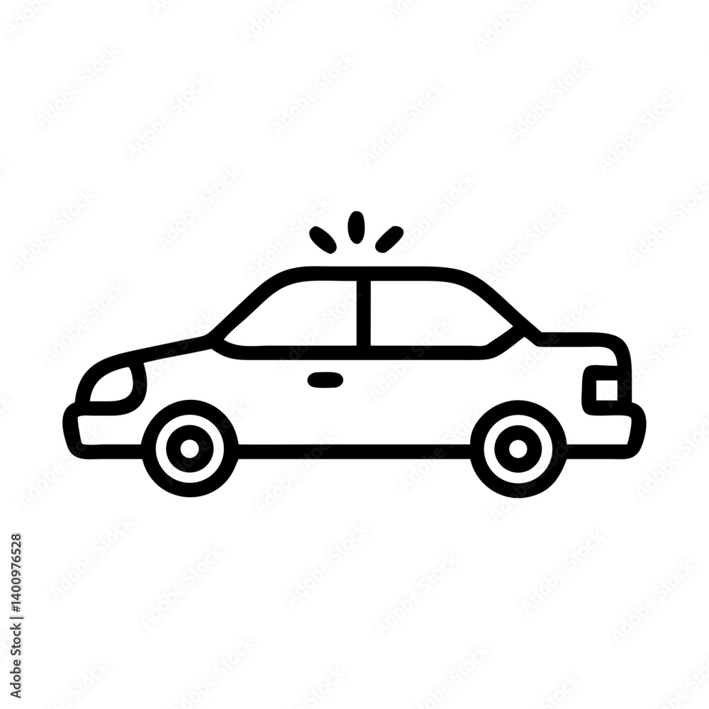 Police Car Icon for Law Enforcement and Security Themes Police Car Icon for Law Enforcement and Security Themes