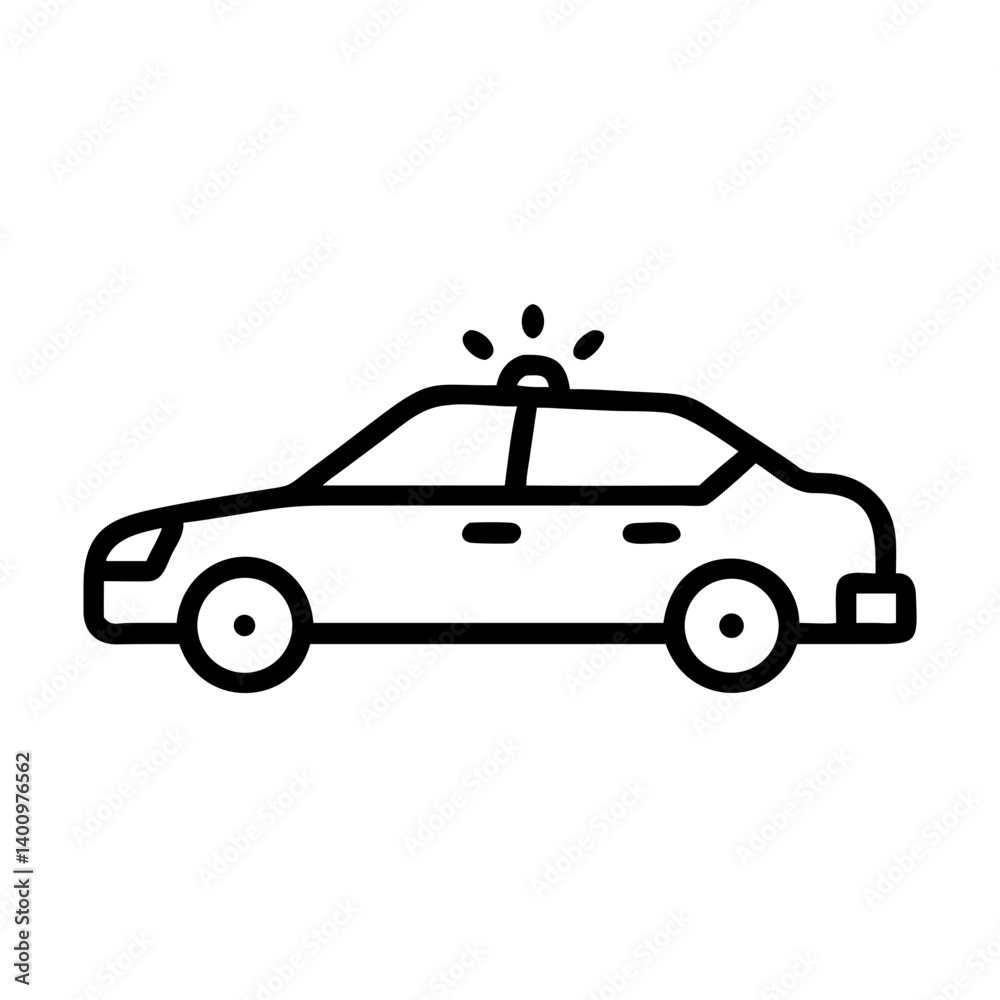 Police Car Icon for Law Enforcement and Security Themes Police Car Icon for Law Enforcement and Security Themes