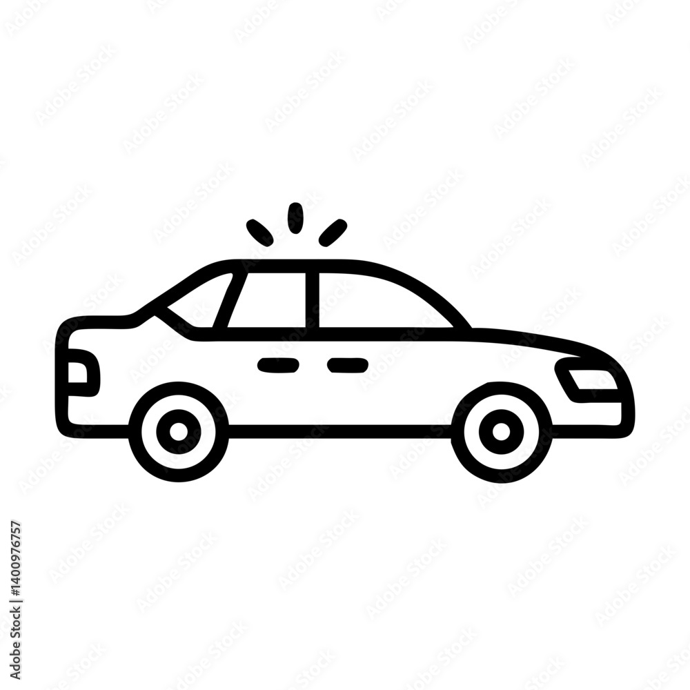 Police Car Icon for Law Enforcement and Security Themes Police Car Icon for Law Enforcement and Security Themes