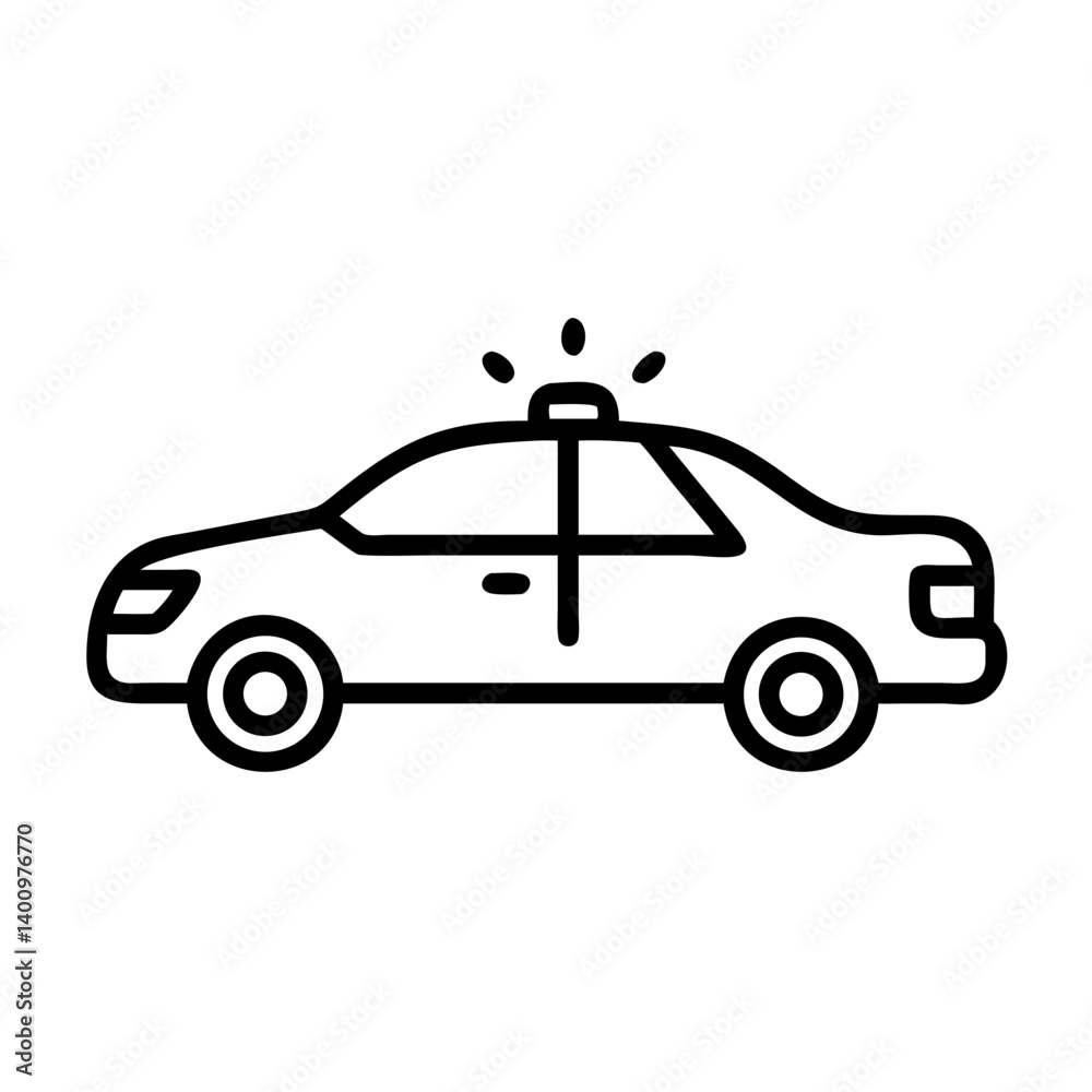 Police Car Icon for Law Enforcement and Security Themes Police Car Icon for Law Enforcement and Security Themes