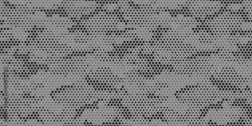 Vector dotted camouflage pattern. Grey military seamless pattern for textile design and army
