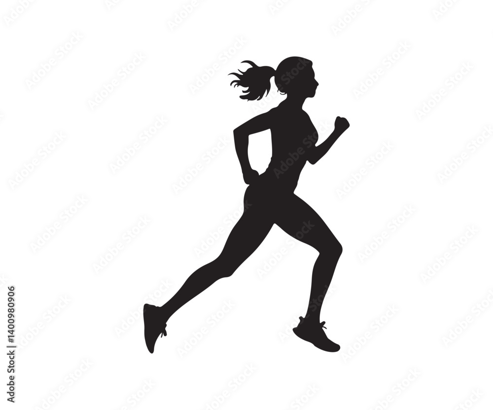 silhouette of a girl running silhouette of a girl running