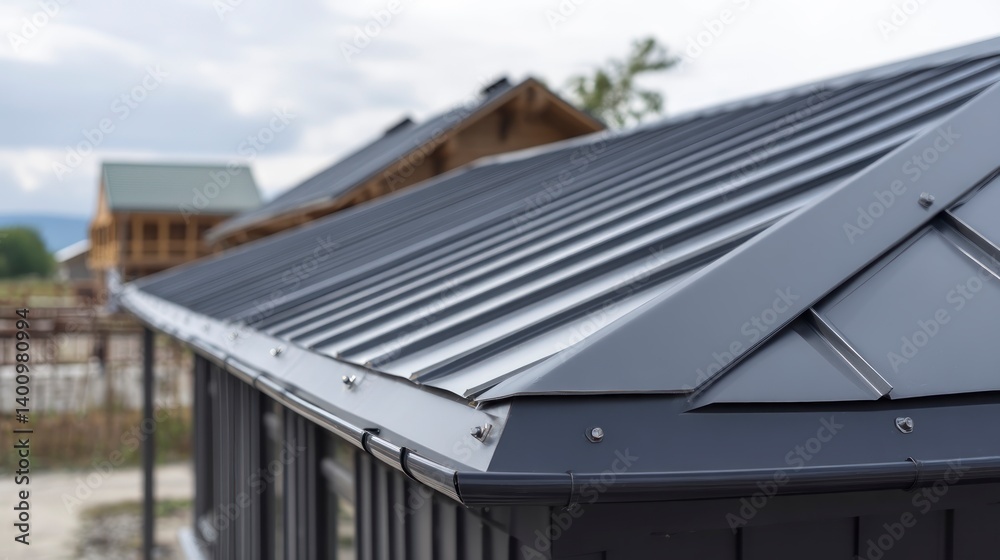 Metal Roofing System on Building with Contemporary Style in Rural Setting Metal Roofing System on Building with Contemporary Style in Rural Setting
