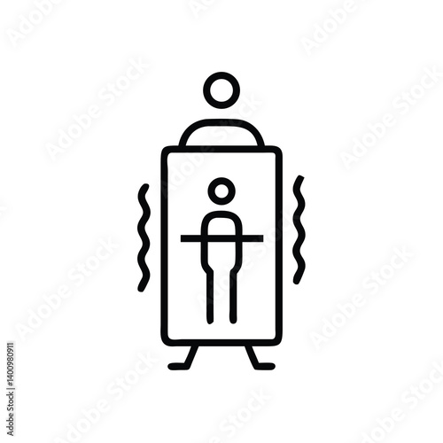 Cold Therapy Cryotherapy Chamber Illustration Vector Line Art For Medical And Wellness Concepts