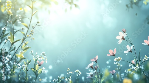 Floral Meadow, Soft Light, Spring Bloom