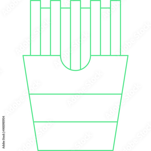 French Fries icon single vector illustration