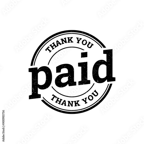 Paid Stamp Vector Illustration isolated on white background.