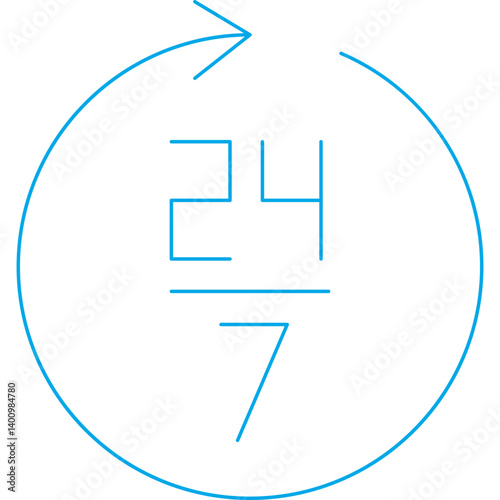 24 Hours icon single vector illustration