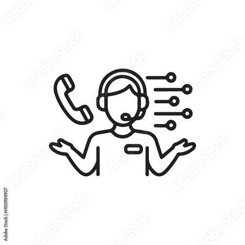 Modern customer service icon with technology integration