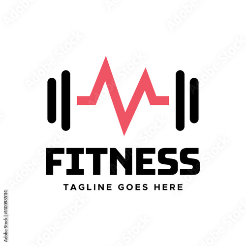 Gym fitness lovers logo design. Love fitness logo template.