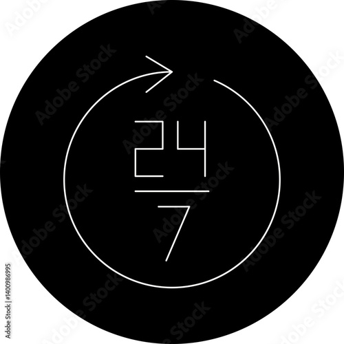 24 Hours icon single vector illustration