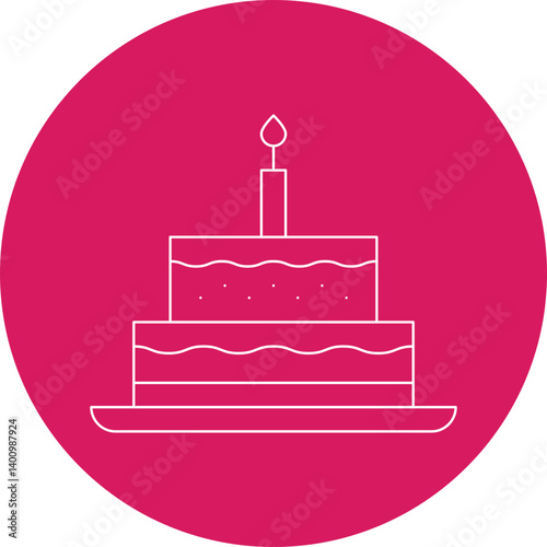 Cake icon single vector illustration