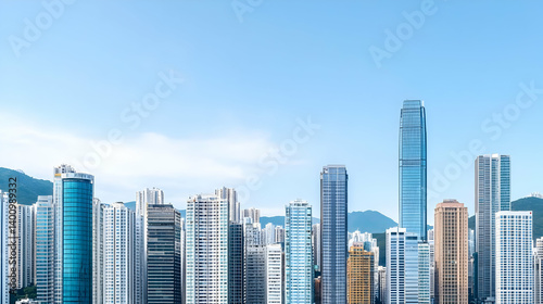 Hong Kong City Skyline On A Sunny Day